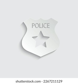 paper police icon sherigg badge icon vector 