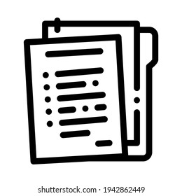 vector de icono de línea de directiva de papel. signo de directiva de papel. símbolo de contorno aislado ilustración negra