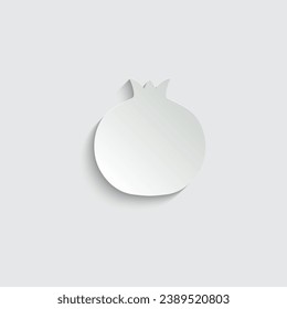 icono de pomegranía de papel vectores de fruta icono