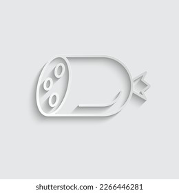 paper Pork sausage icon vector sign