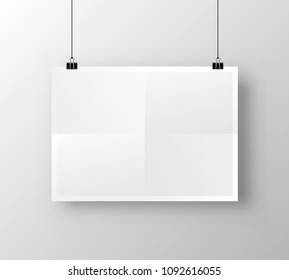 Paper poster A4 on the white background. Vector illustration
