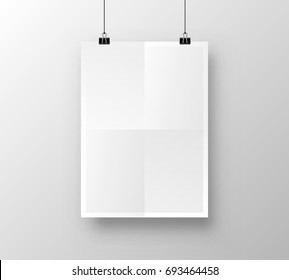 Paper poster A4 on the white background. Vector illustration