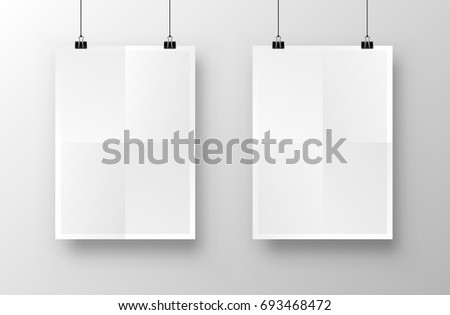 Paper poster A4 on the white background. Vector illustration