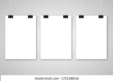 paper poster mockup template clip sign vector wall