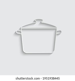 paper pot icon vector cooking food sign