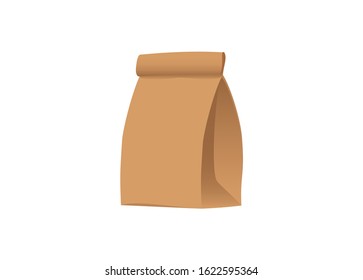 Paper pouch packaging. Simple ilustration