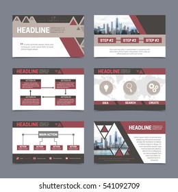Paper presentation and report design templates set with abstract elements isolated vector illustration 
