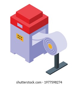 Paper press machine icon. Isometric of Paper press machine vector icon for web design isolated on white background