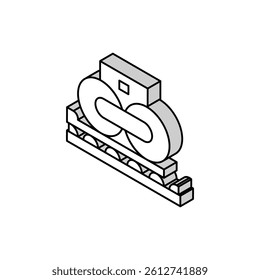 paper pressing system isometric icon vector. paper pressing system sign. isolated symbol illustration