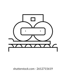 paper pressing system line icon vector. paper pressing system sign. isolated contour symbol black illustration