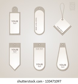 Paper price tag on wooden plate