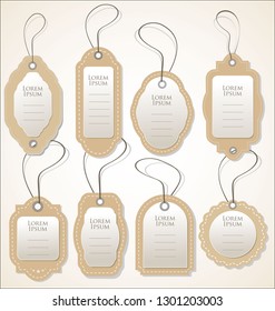 Paper price tag retro vintage style design vector collection