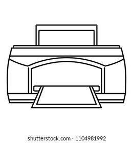 Paper printer icon. Outline illustration of paper printer vector icon for web design isolated on white background
