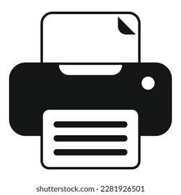 Paper printer icon simple vector. Contact email. Page internet
