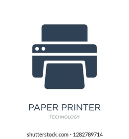 paper printer icon vector on white background, paper printer trendy filled icons from Technology collection, paper printer vector illustration