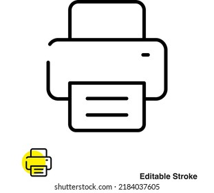Paper Printer Vector Line Icon