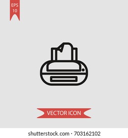 Paper printing device vector icon illustration symbol