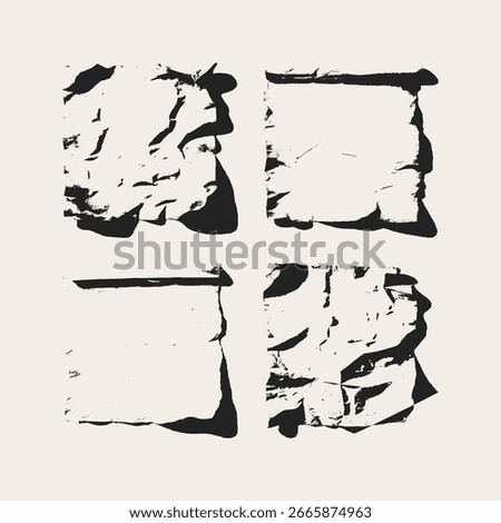 Paper with printing effects — grunge texture element featuring ink smudges, misprints, and distressed paper details. Perfect for vintage poster design, retro print layouts, artistic backgrounds, and c