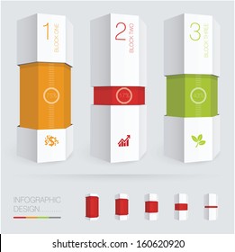 Paper prism vector infographic chart template.