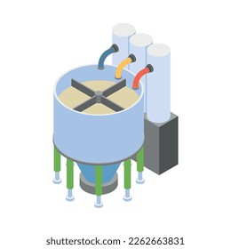 Paper production isometric composition with isolated industry icons on blank background vector illustration