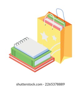 Paper production isometric composition with isolated industry icons on blank background vector illustration
