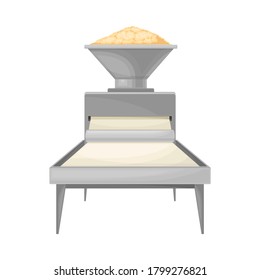 Paper Production with Wood Dust Processing in Metal Tank Vector Illustration