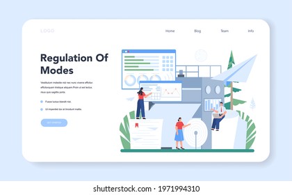 Paper production and wood processing web banner or landing page. Paper factory process. Cutting wood and making paper and cardboard. Isolated flat vector illustration
