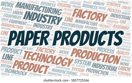 La nube de palabras Productos de papel se crea sólo con texto.
