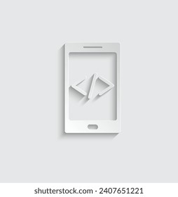 paper programming coding icon vector Programmer, coder icon, software sign