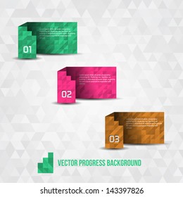 Paper Progress Background - For Product Choice or Versions - Vector Illustration - Infographic