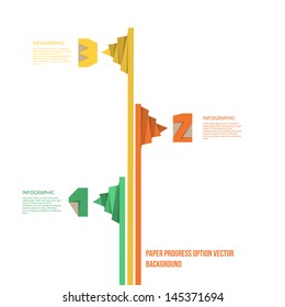 Paper Progress Option Background - Vector Illustration - Flat Design - Origami