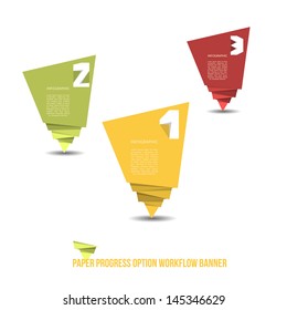 Paper Progress Option Workflow Banner - Vector Illustration - Infographic Element - Flat Design