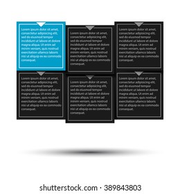 Paper progress steps for tutorial. Vector illustration