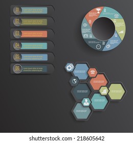 Paper progress steps, Vector design template,