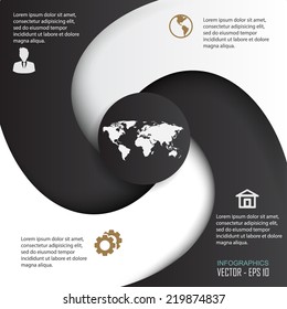 Paper progress steps, Vector design template, 