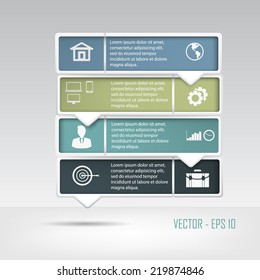 Paper progress steps, Vector design template, 