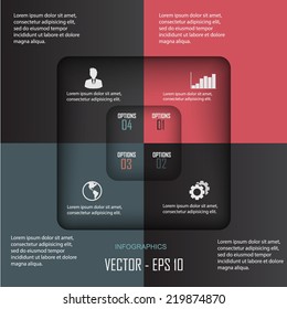 Paper progress steps, Vector design template, 