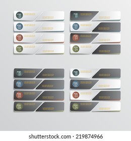 Paper progress steps, Vector design template, 