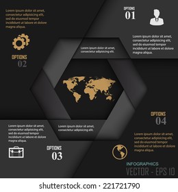 Paper progress steps, Vector design template, 