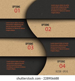Paper progress steps, Vector design template, Vector illustration 