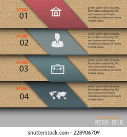 Paper progress steps, Vector design template, 