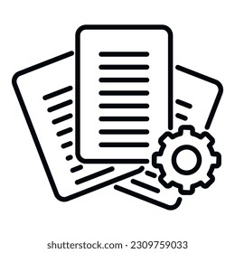 Paper project icon outline vector. Guide book. Report gear