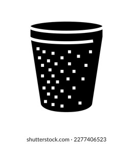 paper pulp pot garden tool glyph icon vector. paper pulp pot garden tool sign. isolated symbol illustration