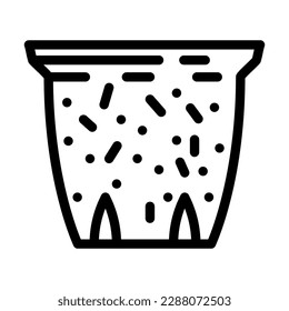 vectores de icono de la línea de herramientas del jardín de la olla de papel. signo de la herramienta de jardín de la olla de papel. símbolo de contorno aislado ilustración negra