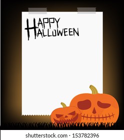 paper. Pumpkin. Halloween vector illustration.