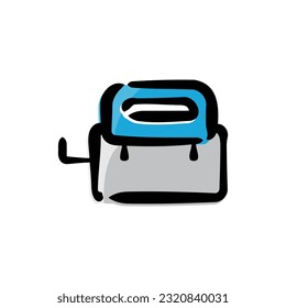 Paper punch - Stationery icon (Hand-drawn line, colored version)
