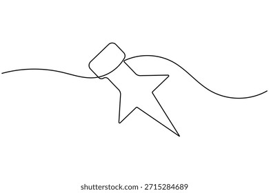 Icono de Clip de pin de empuje de papel dibujo continuo de una línea sobre fondo blanco Ilustración vectorial de contorno estacionario de oficina de arte única minimalista