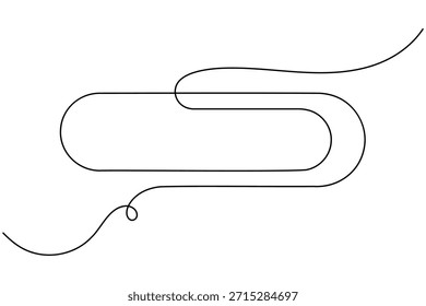 Icono de Clip de pin de empuje de papel dibujo continuo de una línea sobre fondo blanco Ilustración vectorial de contorno estacionario de oficina de arte única minimalista