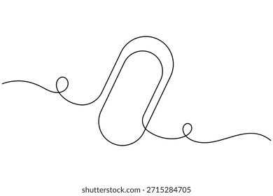 Icono de Clip de pin de empuje de papel dibujo continuo de una línea sobre fondo blanco Ilustración vectorial de contorno estacionario de oficina de arte única minimalista