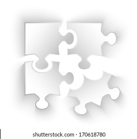 Paper Puzzle Pieces Isolated Stock Vector (Royalty Free) 170618780 ...